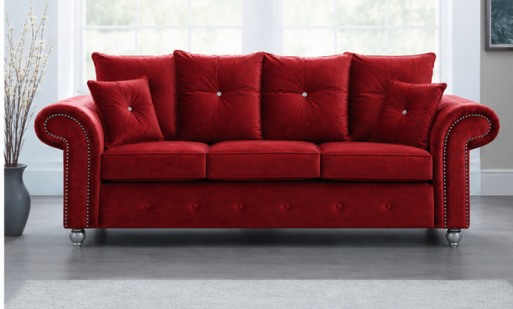 Red Sofa - Ashwin 3 Seater Sofa - Premium 3 Seater Sofa
