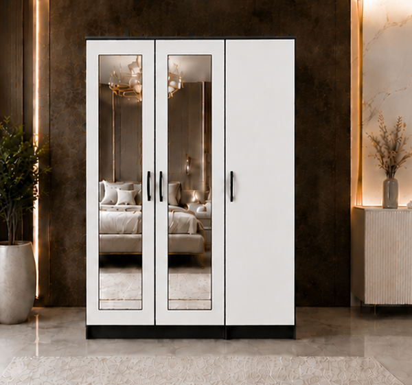 Modern 3 Door Wardrobe with Full-Length Mirror
