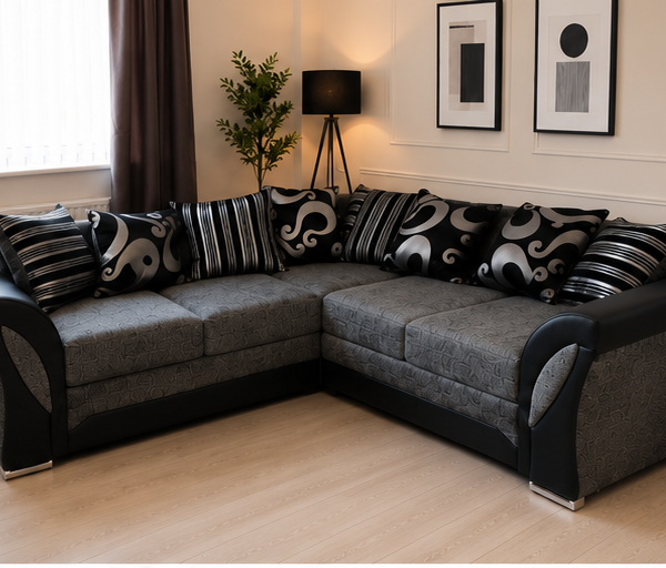 Shannon 5 Seater Corner Couch - Spacious Family Sofa with Modern Corner Design