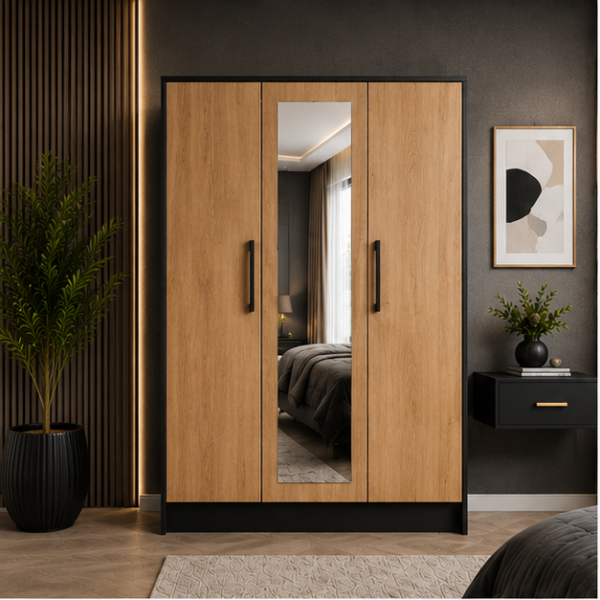 Luxury Gloss 3 Door Mirrored Wardrobe