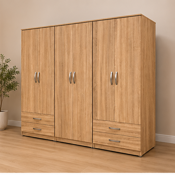 Luxury Storage Solution - 6 Door Wardrobe & Double Drawers